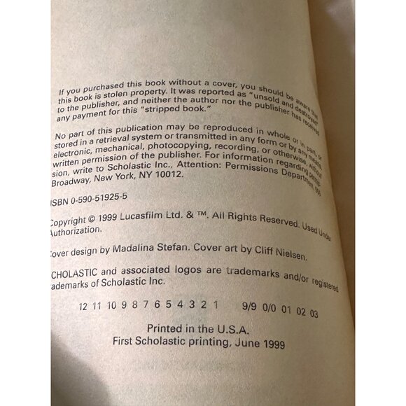 Star Wars Jedi Apprentice Book 2 The Dark Rival paperback book UNREAD Vtg 1st Ed - Picture 5 of 5